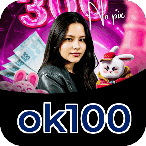 Interface do aplicativo ok100 mostrando jogos disponíveis no iOS e Android